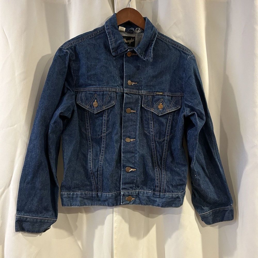 Vtg 70's Wrangler Denim Trucker Jacket USA Made Size 40